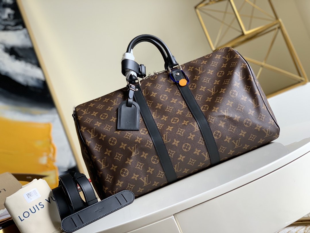 L0vis Vvtt0n Keepall Bandouliere 45 Monogram Macassar Canvas 17.7in/45cm LV M56711