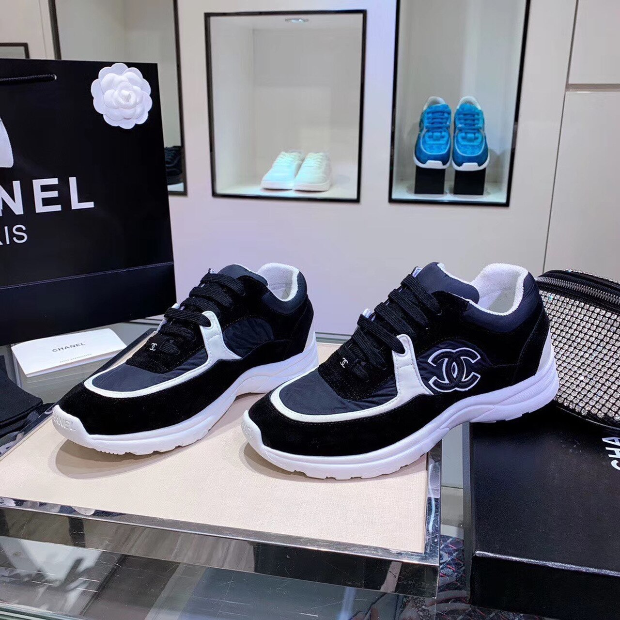 Ch**el Sneakers Black/White For Women, Women’s Shoes G34360