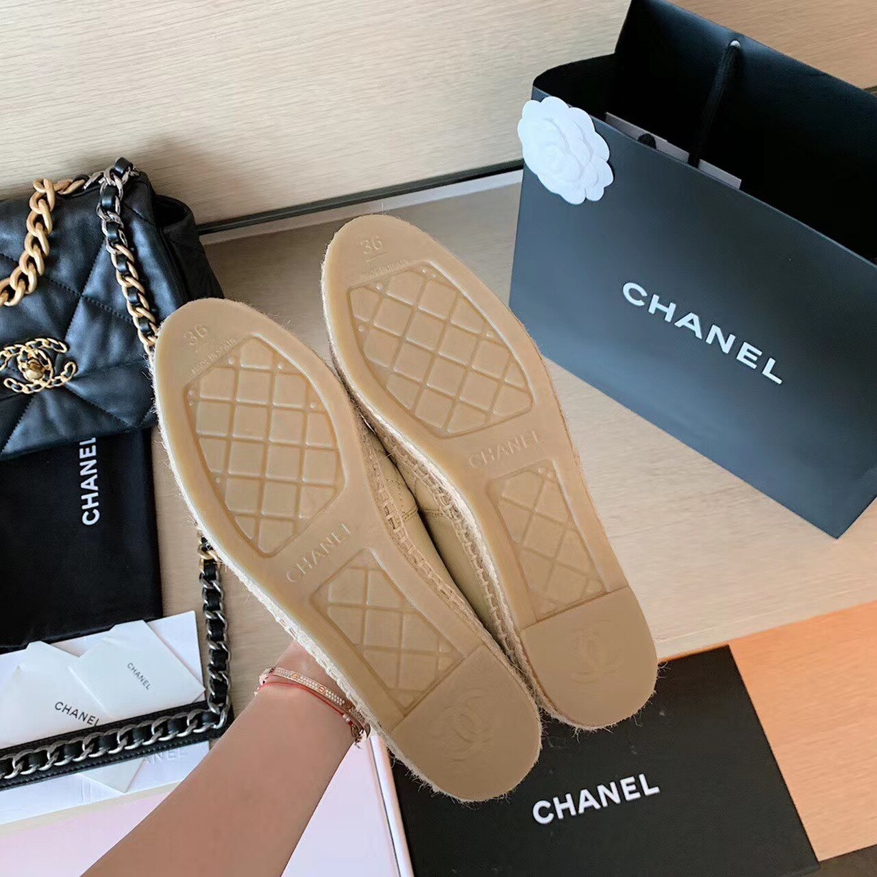Ch**el Espadrilles Beige/Black For Women, Women’s Shoes G29762