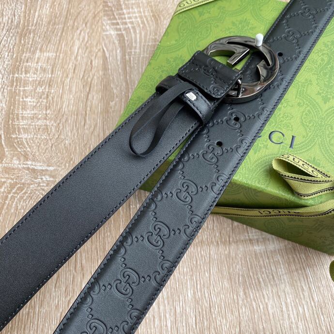 Gvc*1 Signature  Belt Black For Women, Women Belt 411924 CWC1N 1000