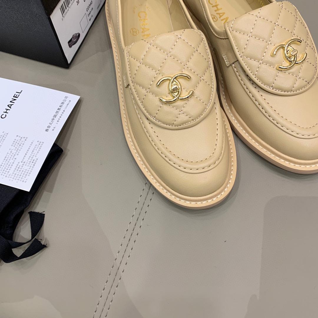 Ch**el Loafers Beige For Women, Women’s Shoes G36646
