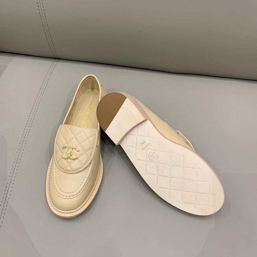 Ch**el Loafers Beige For Women, Women’s Shoes G36646