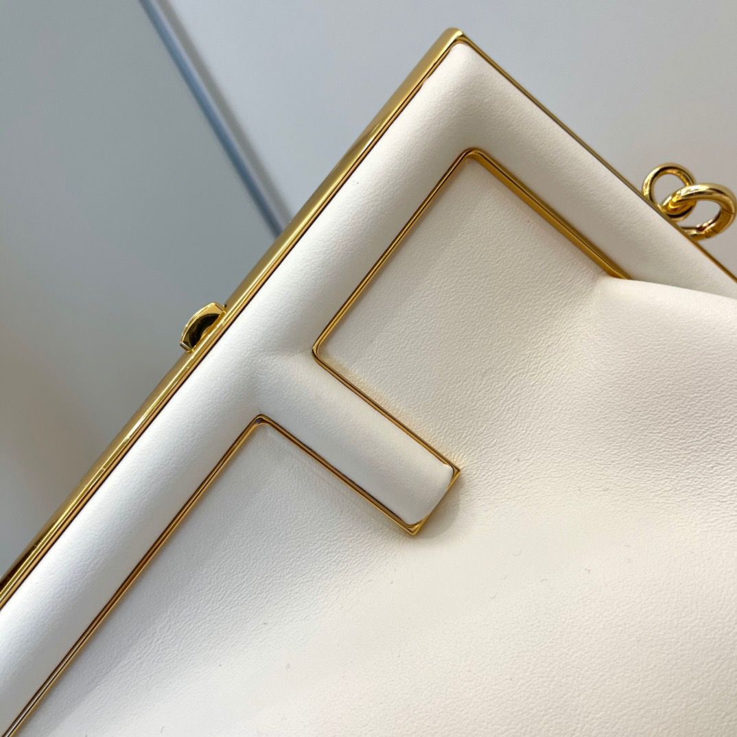 F**di First Small White For Women, Women’s HandBags, Shoulder And Crossbody Bags 10.2in/26cm FF 8BP129ABVEF1C76