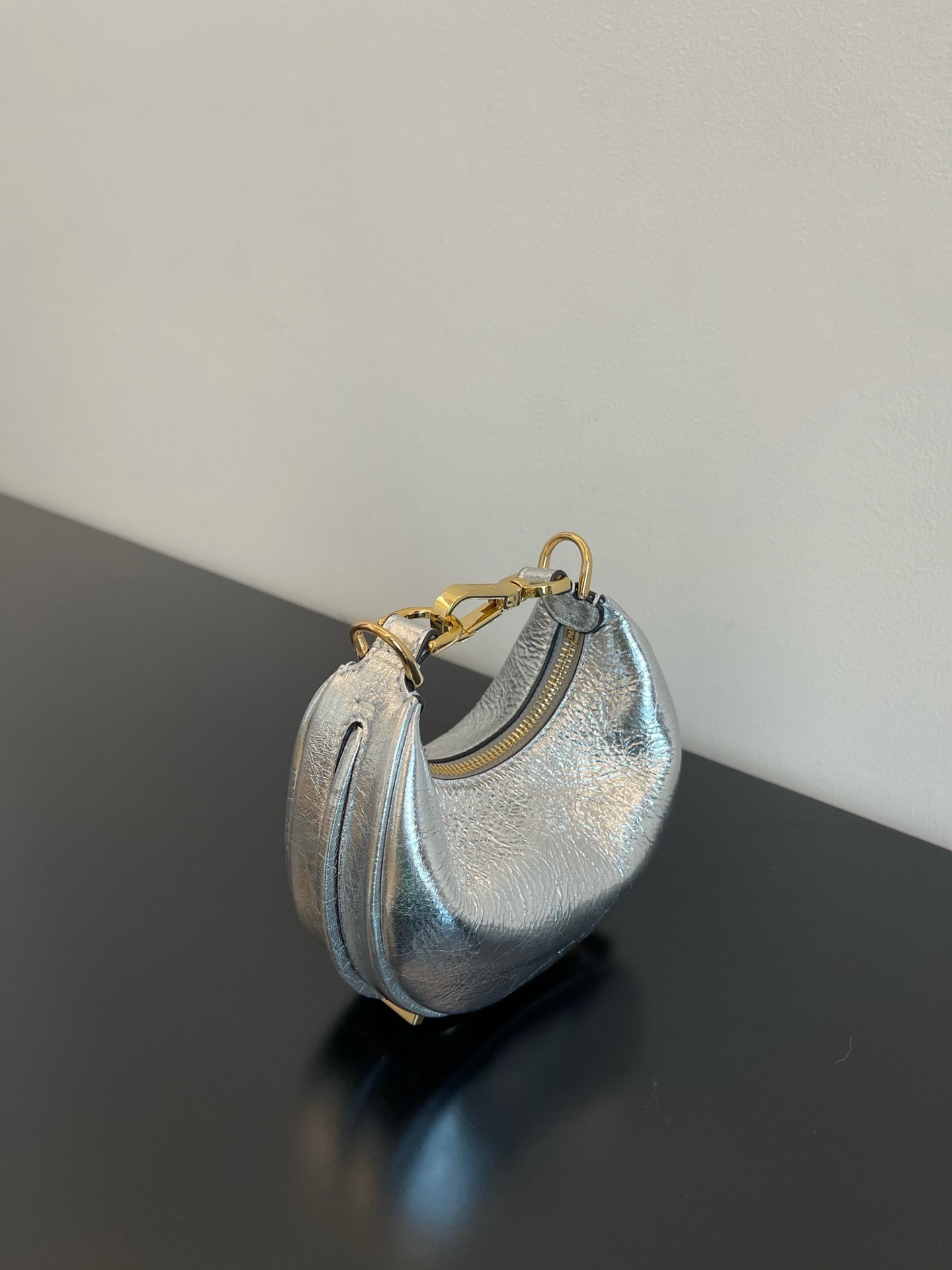 F**di Nano F**digraphy Silver For Women, Women’s Handbags 6.7in/17cm FF 7AS089AISPF1HIC