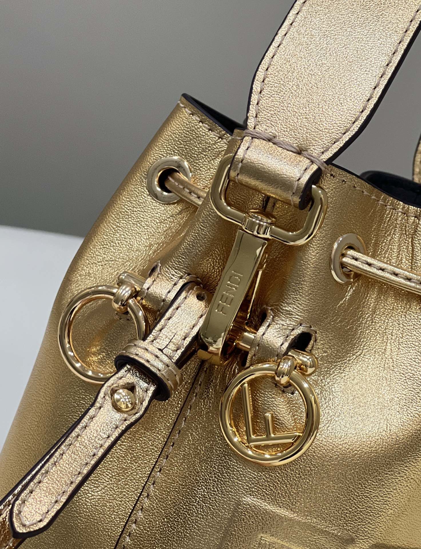 F**di Mon Tresor Gold For Women, Women’s Handbags, Shoulder And Crossbody Bags 7in/18cm FF 8BS010AK61F1GNN