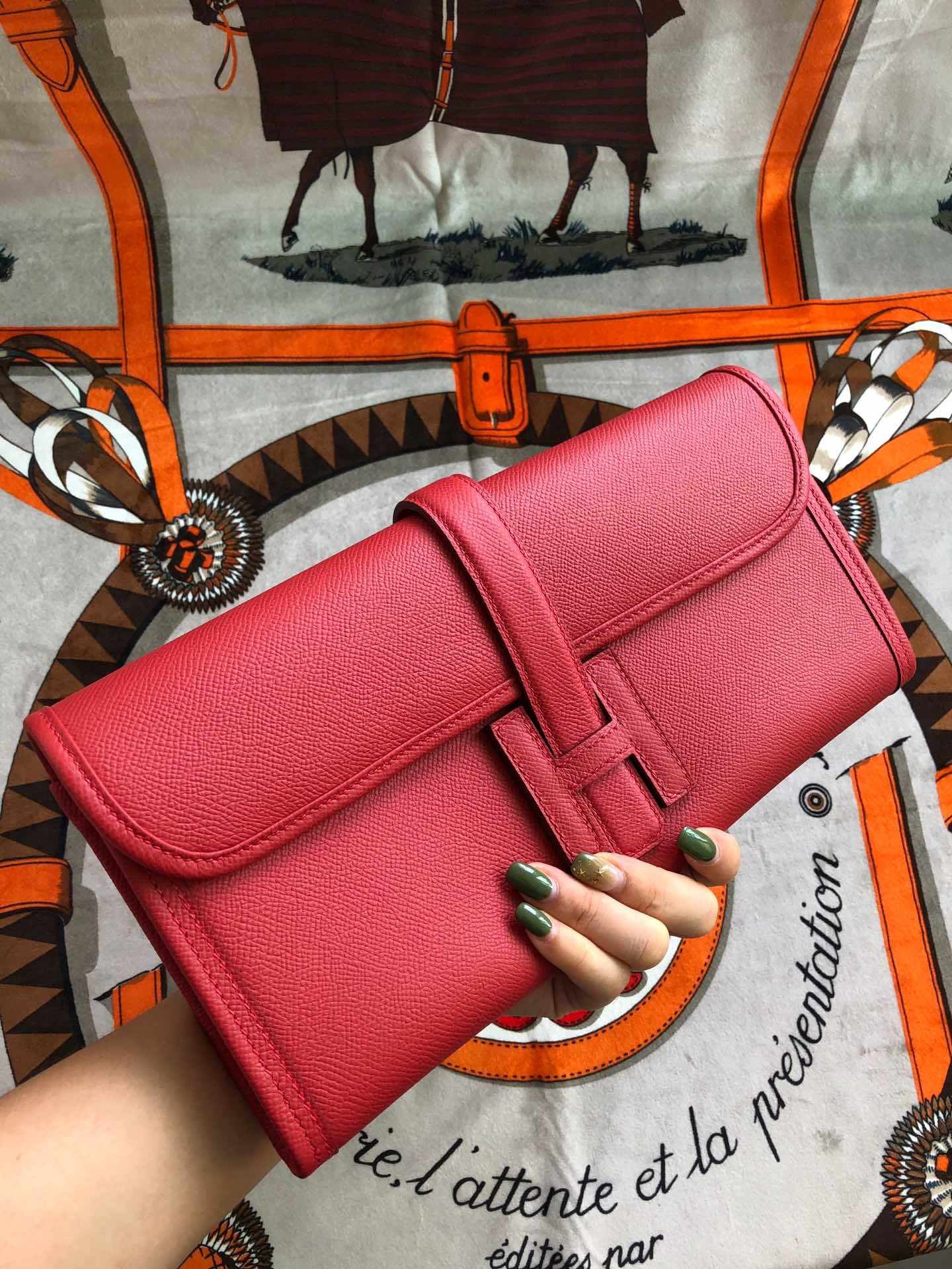 H**me5 Jige Elan 29 Clutch Wallet 29cm/11.4in For Women Red