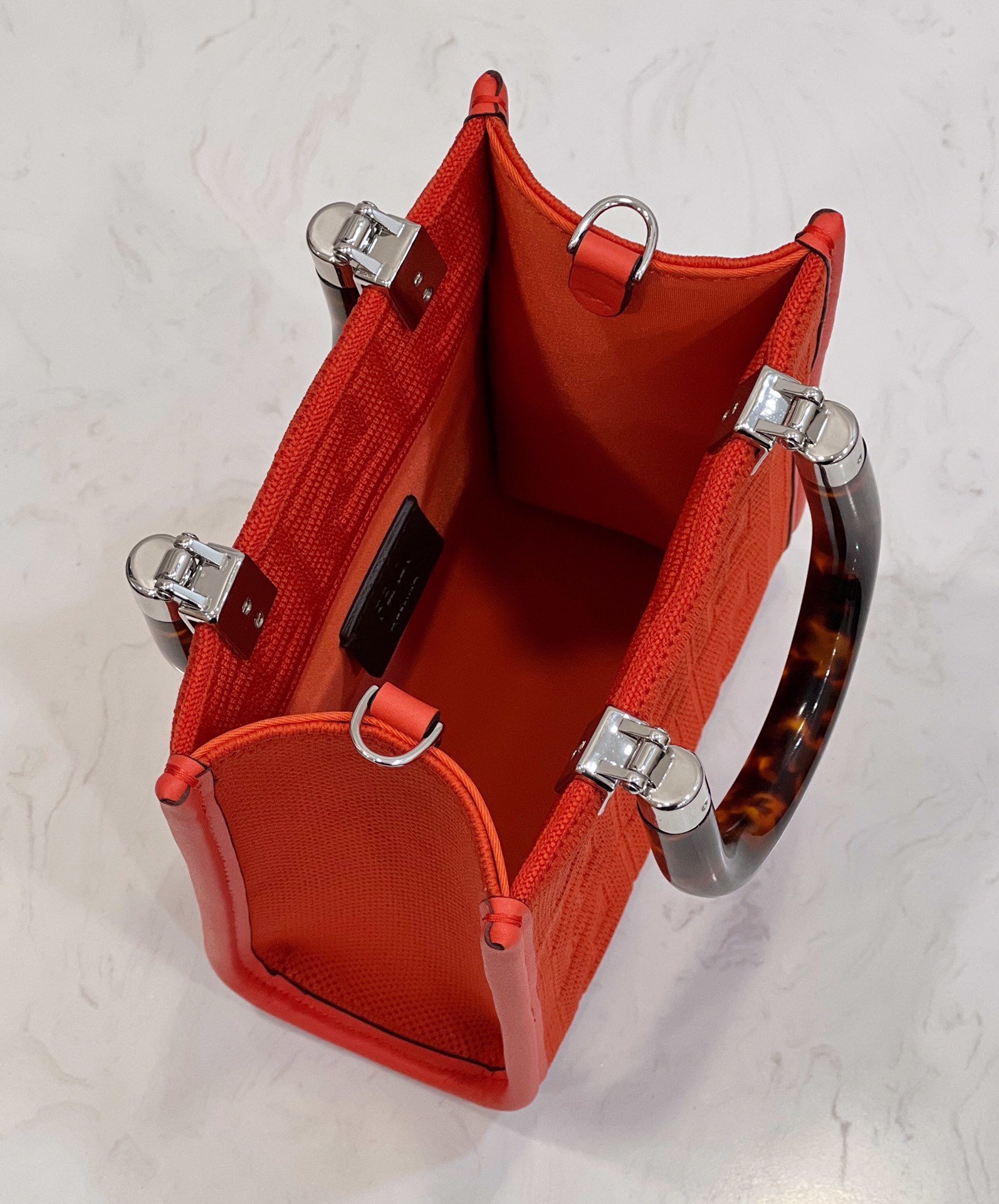 F**di Mini Sunshine Shopper Red For Women, Women’s Handbags, Shoulder And CrossBody Bags 7.1in/18cm FF 8BS051