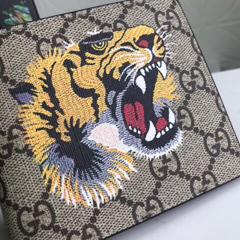 Gvc*1 Tiger Print GG Svp*me Bi-Fold Wallet For Men, Men’s Wallet 11cm/4.3in GG 451268 K5Z1N 8666