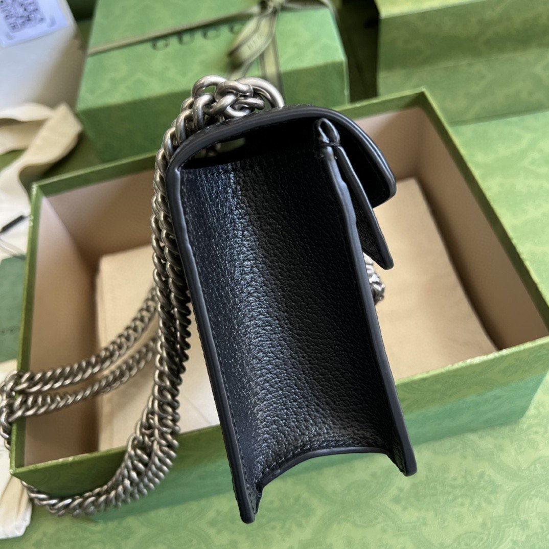Gvc*1 Dionysus Small GG Shoulder Bag Black And Ivory GG Denim Jacquard For Women 10in/25cm 499623 UN3BN 1274