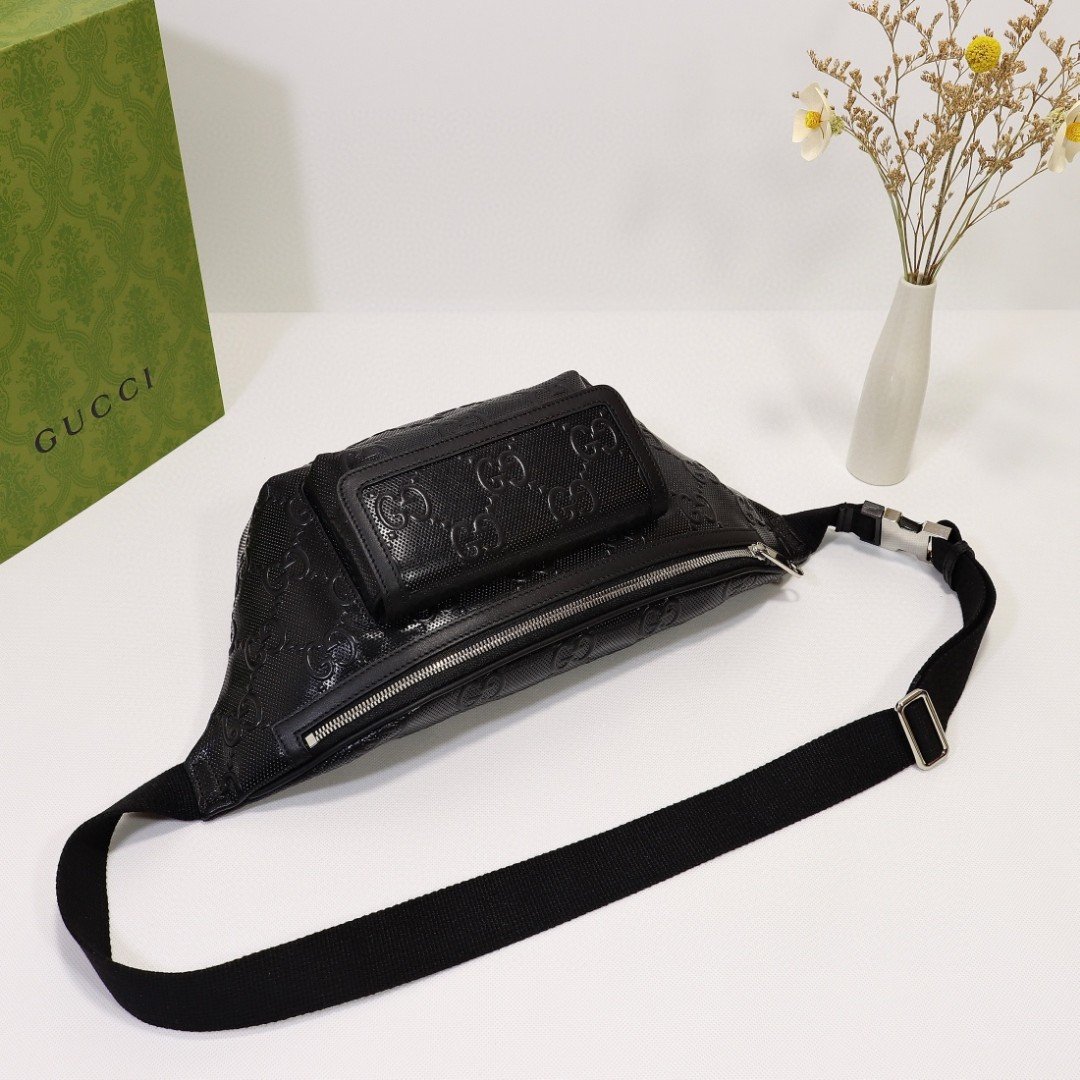 Gvc*1 Embossed Belt Bag Black For Men 11in/28cm 645093 1W3CN 1000
