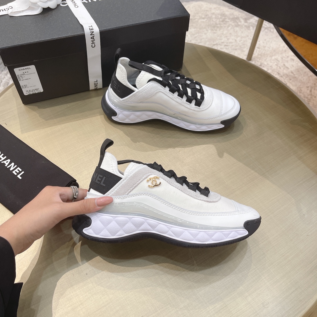 Ch**el Sneakers Beige For Women, Women’s Shoes 0.4in/1cm G35617
