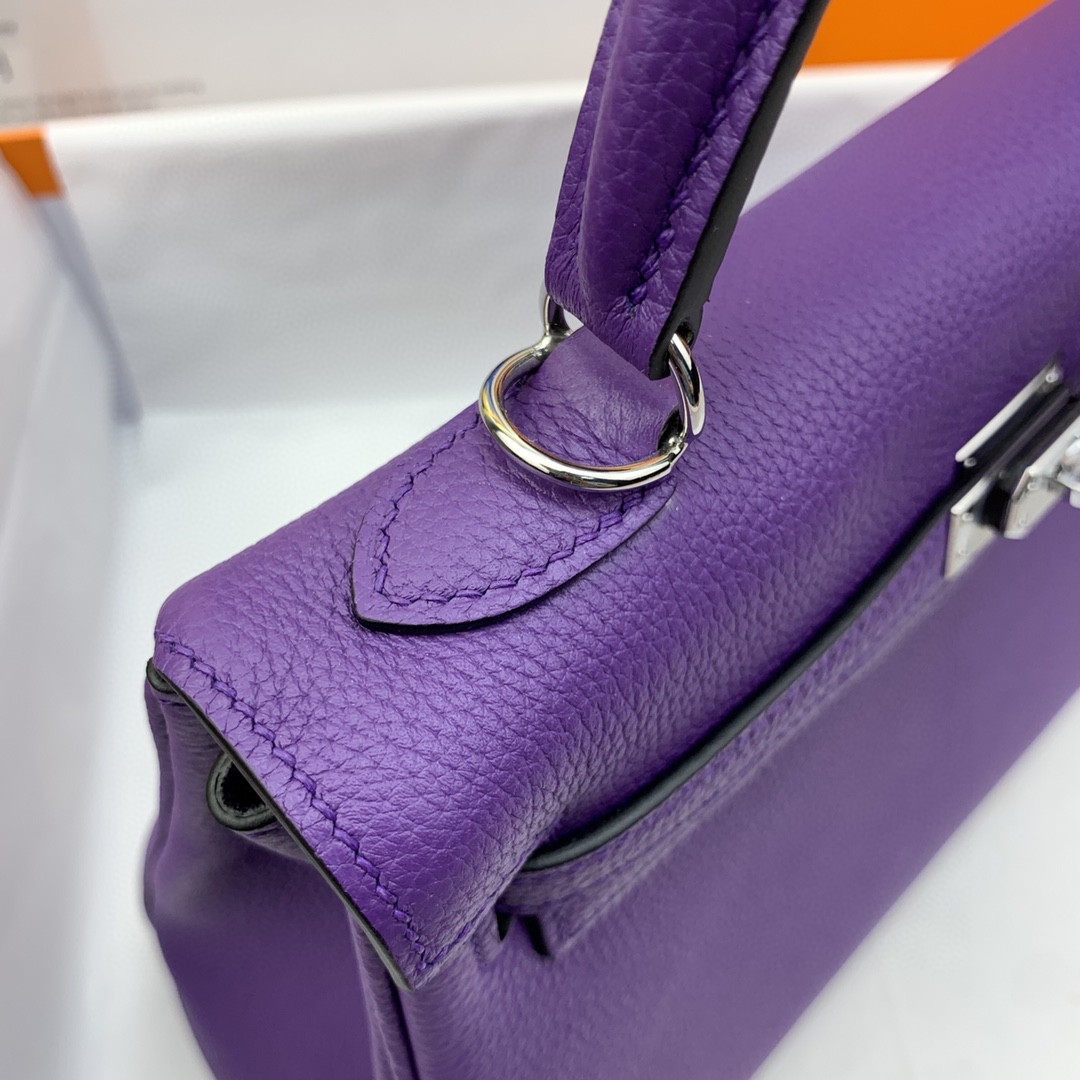 H**me5 Kelly 25 Retourne Togo Purple Bag For Women, Women’s Handbags, Shoulder Bags 10in/25cm