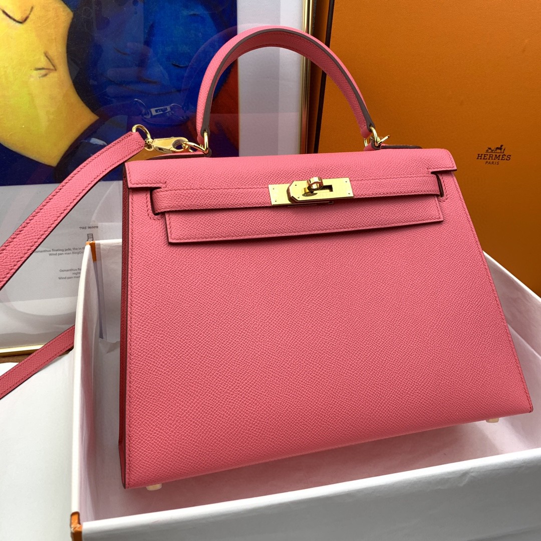 H**me5 Kelly 28 Sellier Epsom Pink Bag For Women, Women’s Handbags, Shoulder Bags 11in/28cm
