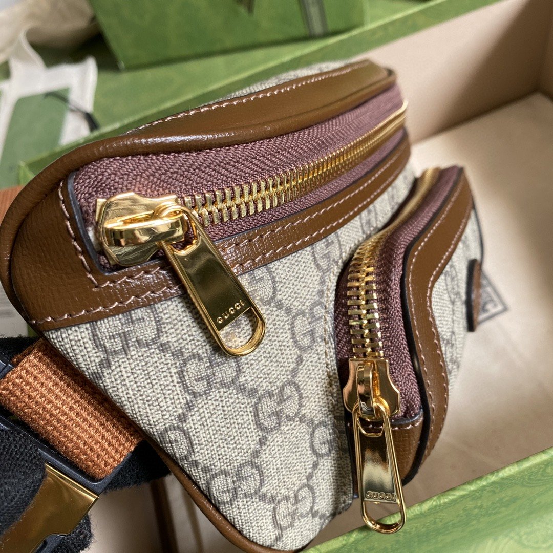 Gvc*1 Belt Bag With Interlocking G Beige And Ebony GG Svp*me Canvas For Women 9.1in/23cm 682933 92THG 8563