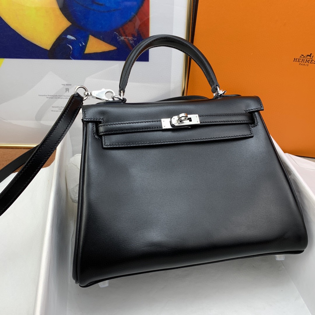 H**me5 Kelly 25 Black Bag For Women, Women’s Handbags, Shoulder Bags 10in/25cm