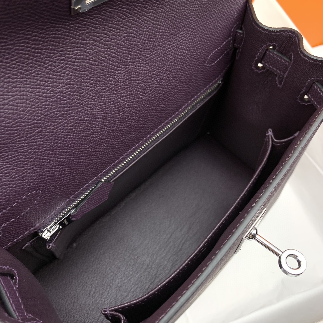 H**me5 Kelly 25 Sellier Epsom Dark Purple Bag For Women, Women’s Handbags, Shoulder Bags 10in/25cm