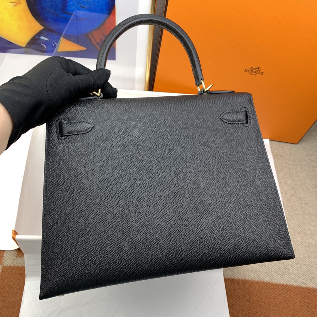 H**me5 Kelly 28 Sellier Epsom Black Bag For Women, Women’s Handbags, Shoulder Bags 11in/28cm