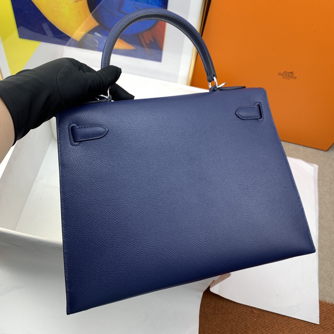 H**me5 Kelly 28 Sellier Epsom Blue Bag For Women, Women’s Handbags, Shoulder Bags 11in/28cm
