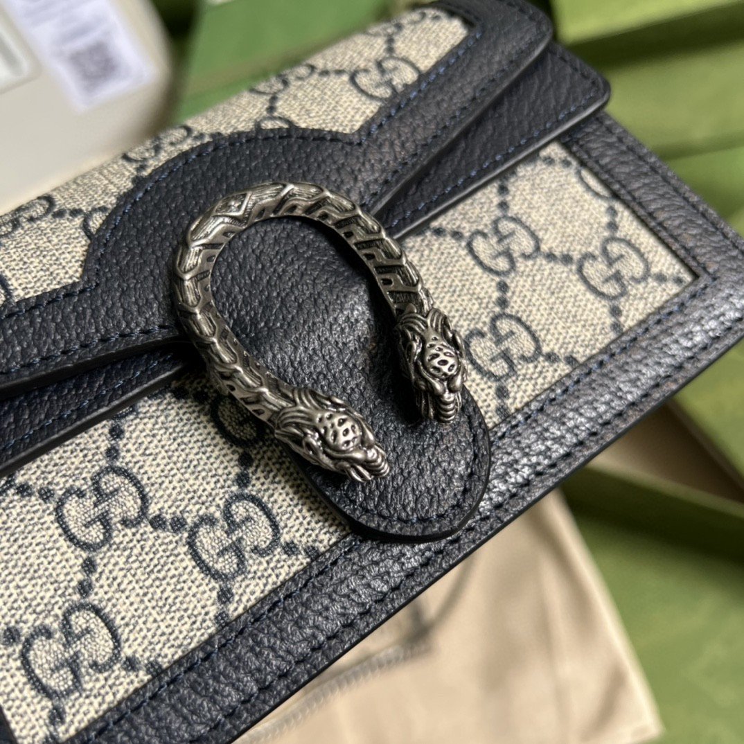 Dionysus GG S*per Mini Bag Beige And Blue GG Svp*me Canvas For Women 6.5in/17cm 476432 UN3BN 1274