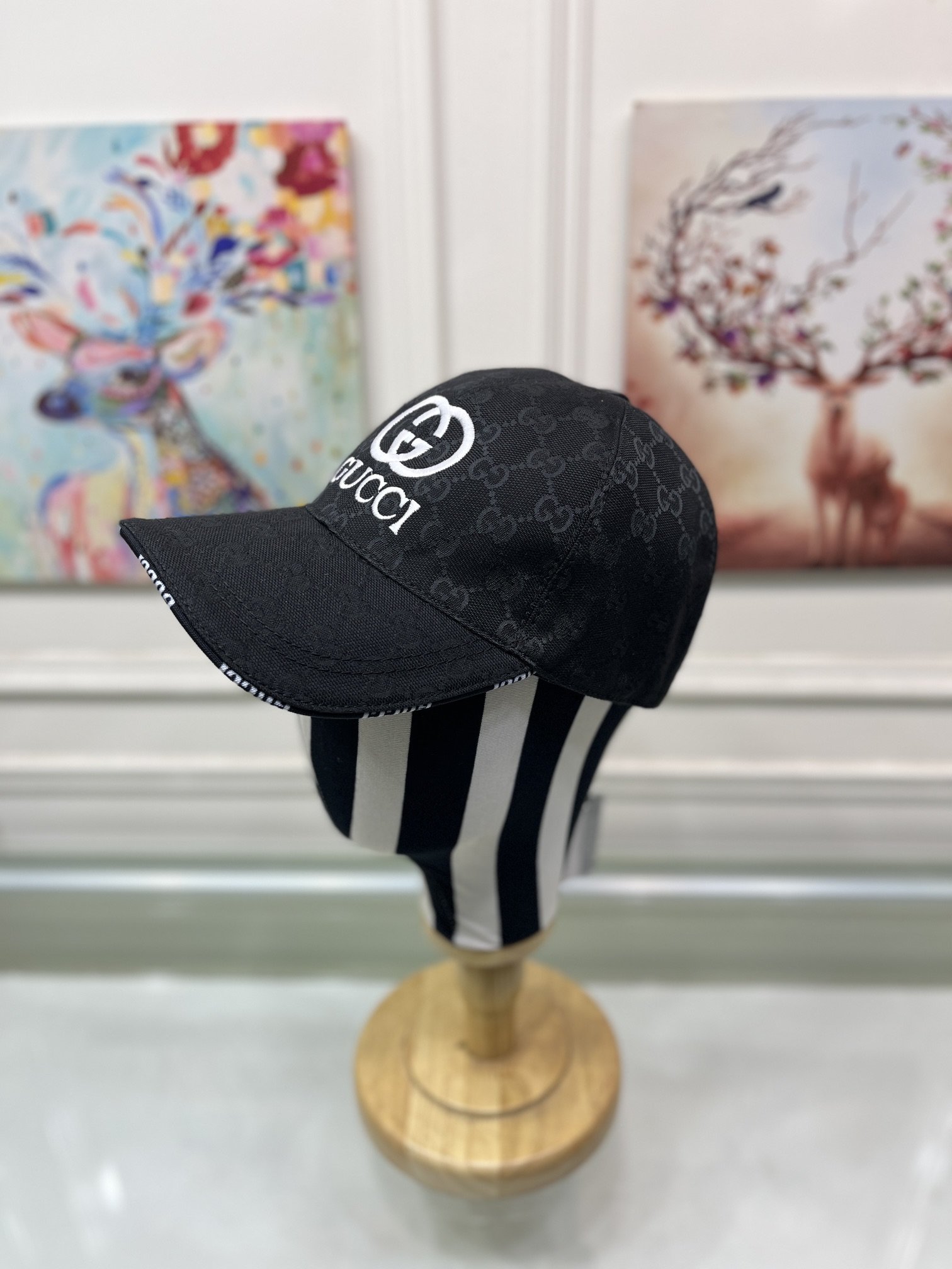 Gvc*1 Canvas Baseball Hat Black GG Hat