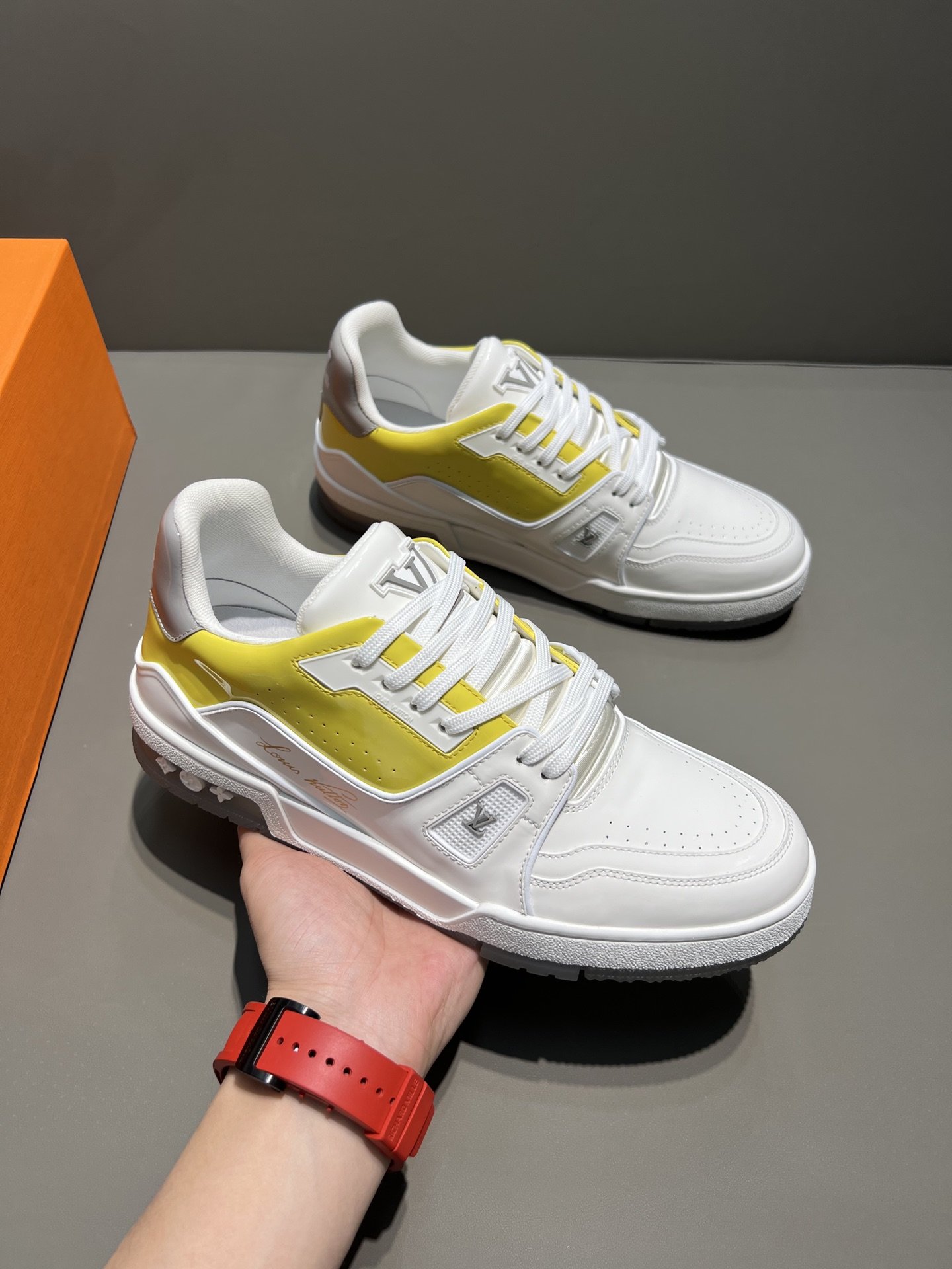 L0vis Vvtt0n Trainer Sneaker White/Yellow Virgil Abloh For Men LV