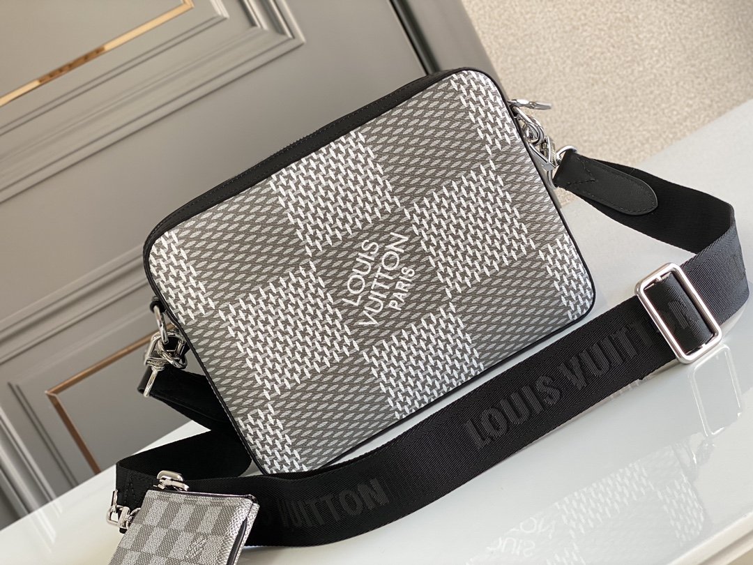 L0vis Vvtt0n Trio Messenger Damier Graphite Plaster For Men, Men’s Bags, Shoulder And Crossbody Bags 9.8in/25cm LV