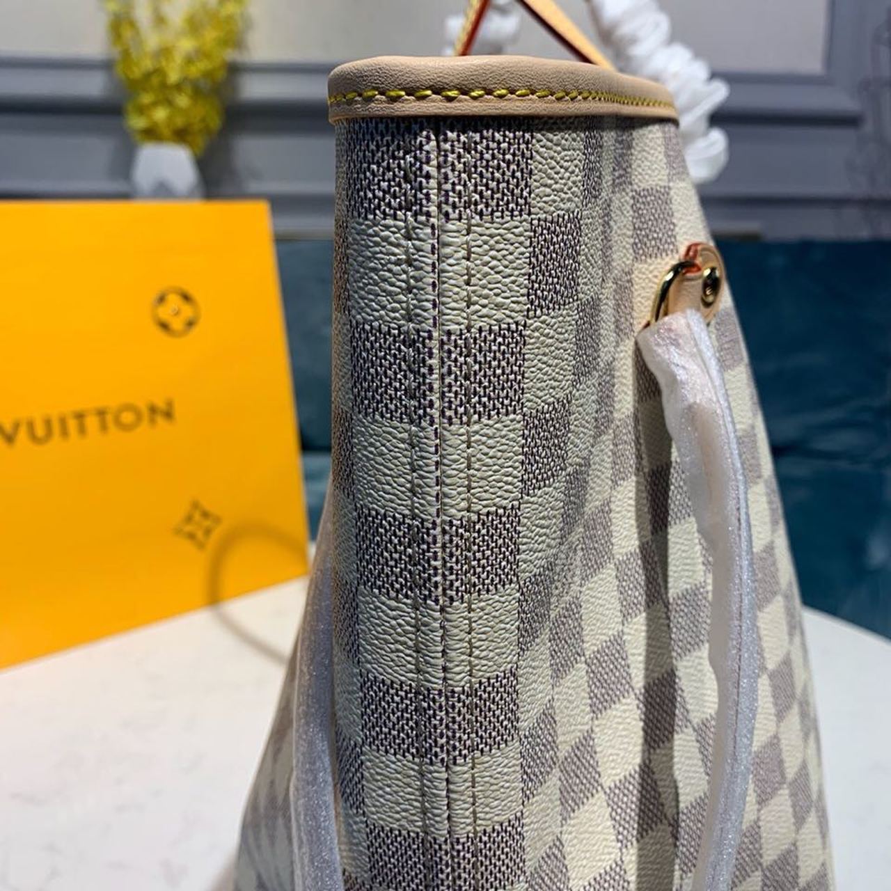 L0vis Vvtt0n Neverfull GM Tote Bag Damier Azur Canvas Beige For Women, Women’s Handbags, Shoulder Bags 15.4in/39cm LV N41360