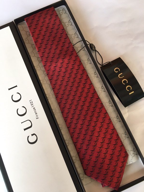 Gvc*1 G Silk Jacquard Tie Red GG Men Tie
