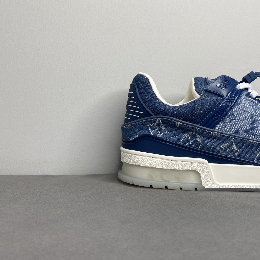 L0vis Vvtt0n Trainer Sneaker Rubber Monogram Denim Blue  Virgil Abloh For Men LV