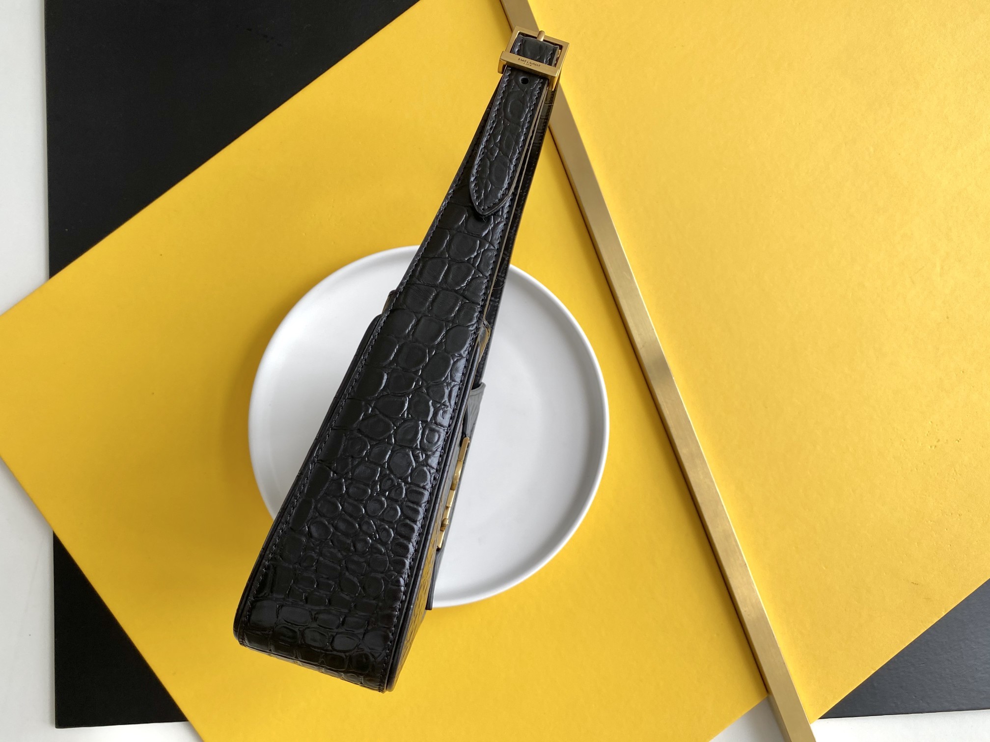 Sa1nt Lau*nt LE 5 À 7 Hobo Bag Black In Embossed Material For Women 9in/23cm Y51 657228DZESW1062