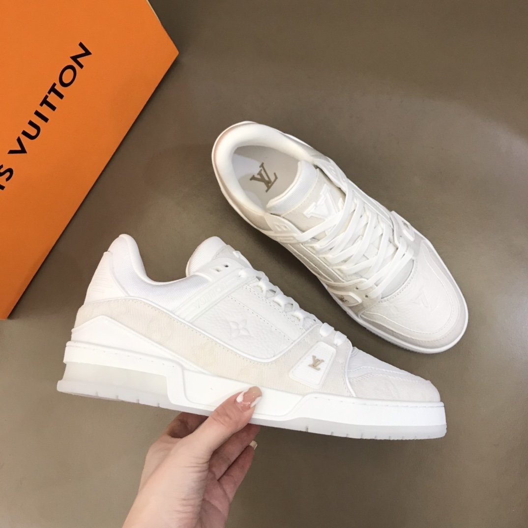 L0vis Vvtt0n Trainer Sneaker Monogram Patent Canvas White Virgil Abloh For Men LV 1A9G53