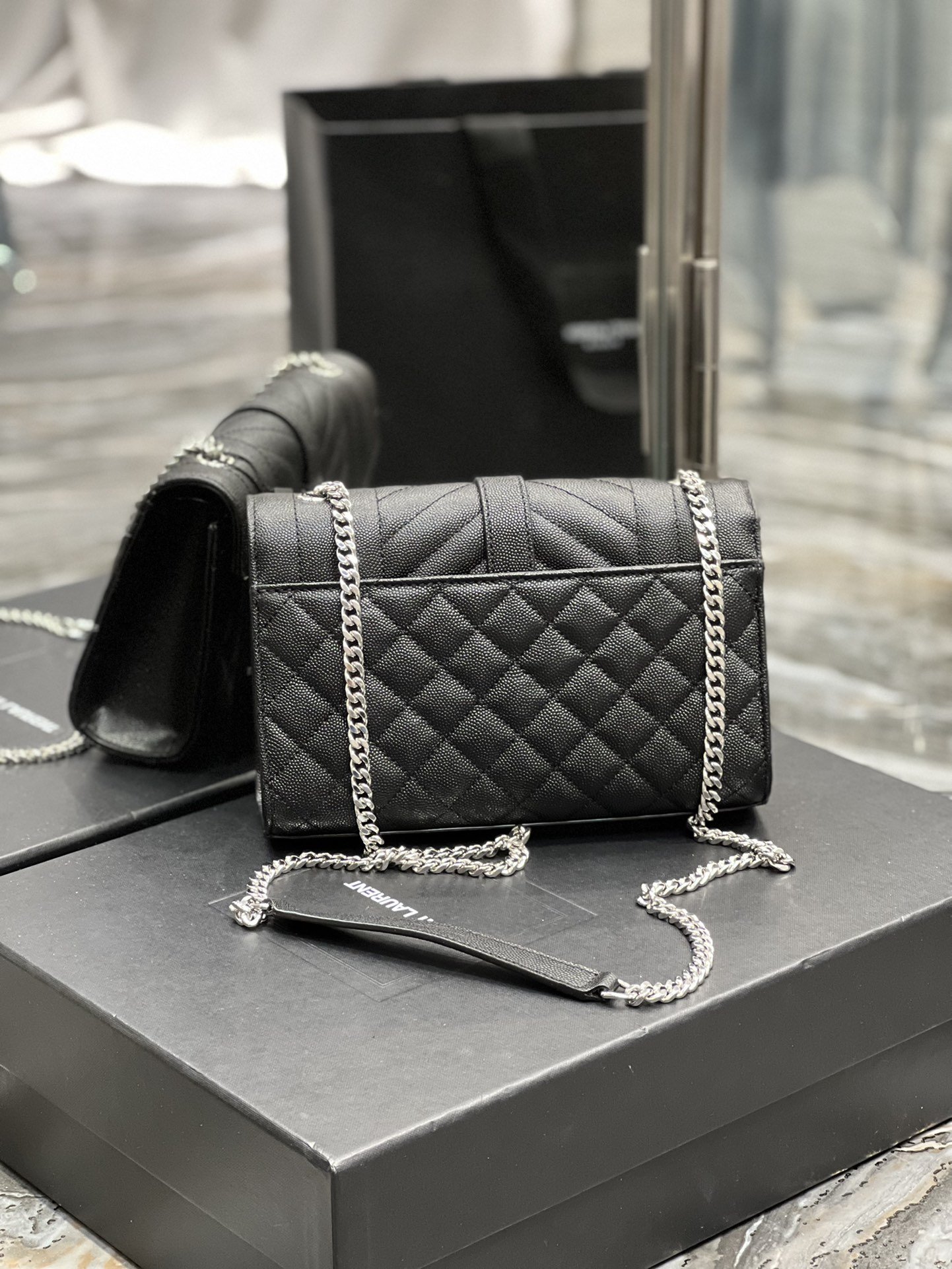 Sa1nt Lau*nt Small Bag Black In Mix Matelasse For Women 8.2in/21cm Y51 600195BOW921000