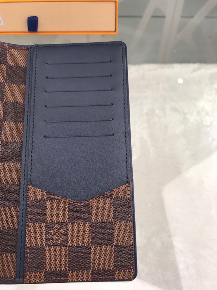 L0vis Vvtt0n Brazza Wallet Damier Ebene Canvas For Men, Men’s Wallet 7.5in/19cm LV