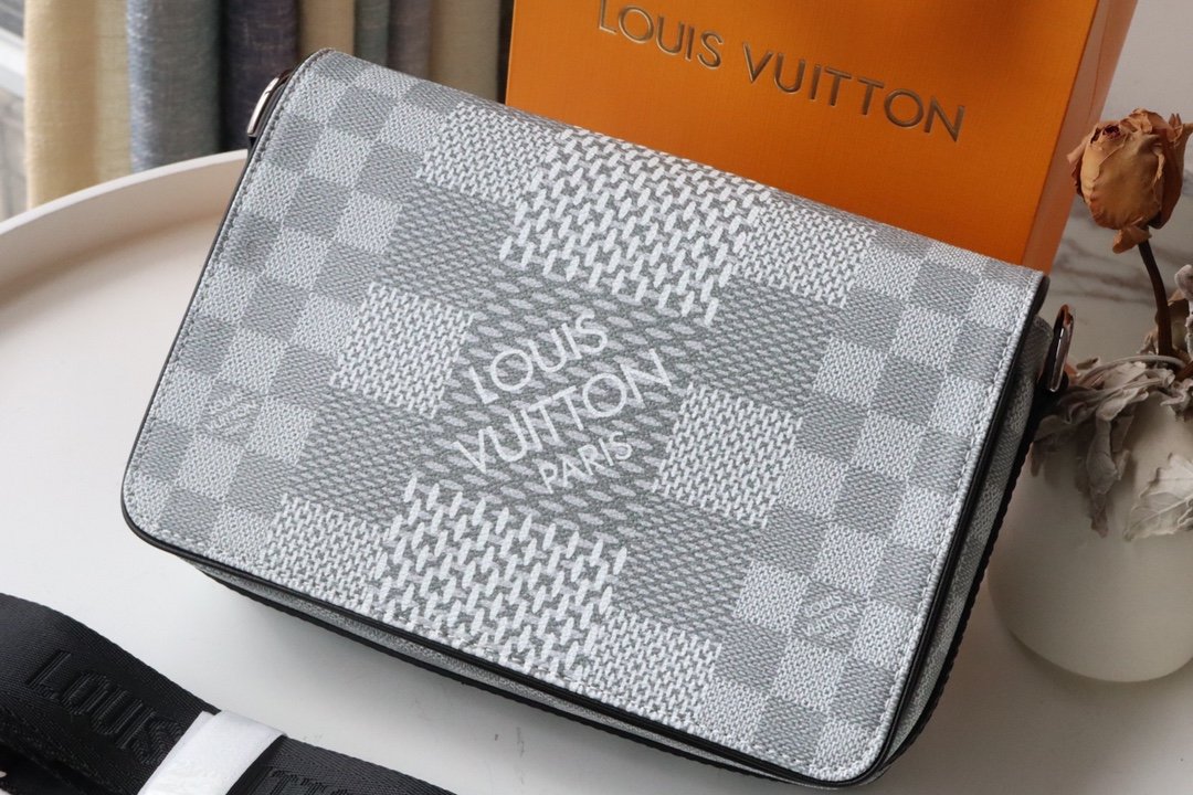 L0vis Vvtt0n Studio Messenger Damier Graphite Plaster For Men, Men’s Bags, Shoulder And Crossbody Bags 9.3in/25.3cm LV N50014