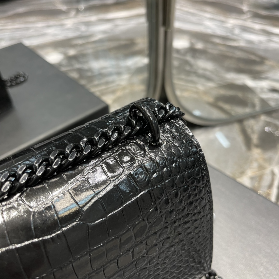 Sa1nt Lau*nt Sunset Medium Chain Bag Black For Women 8.6in/22cm Y51 442906DND0U1000
