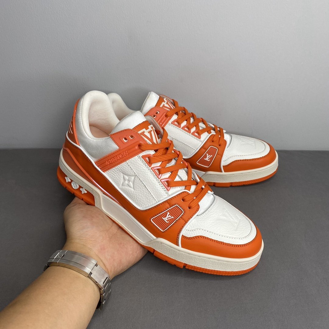 L0vis Vvtt0n Trainer Sneaker Mix Of Materials White/Orange Virgil Abloh For Men LV 1A9VN0