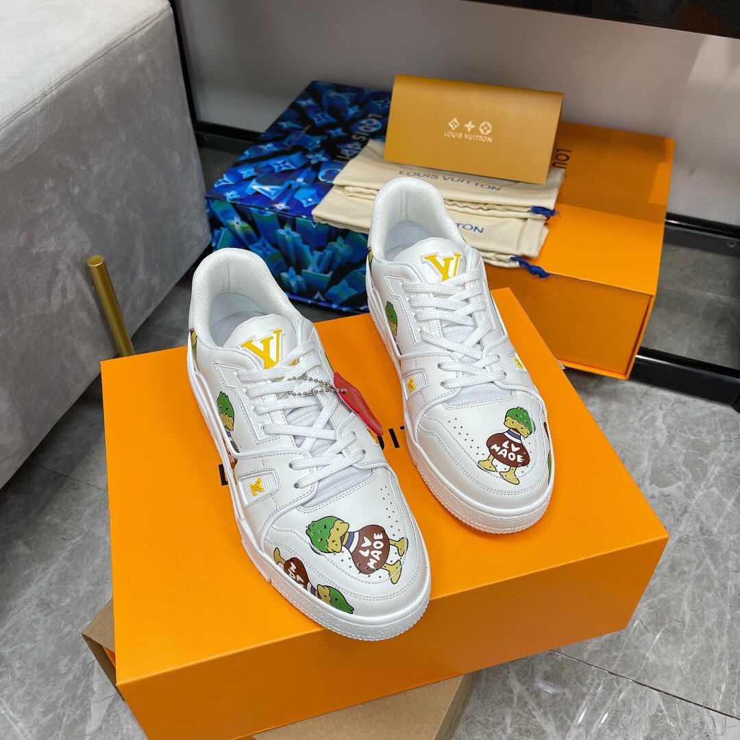 L0vis Vvtt0n LV Trainer Sneaker White By Virgil Abloh For Women LV 1A9JC5