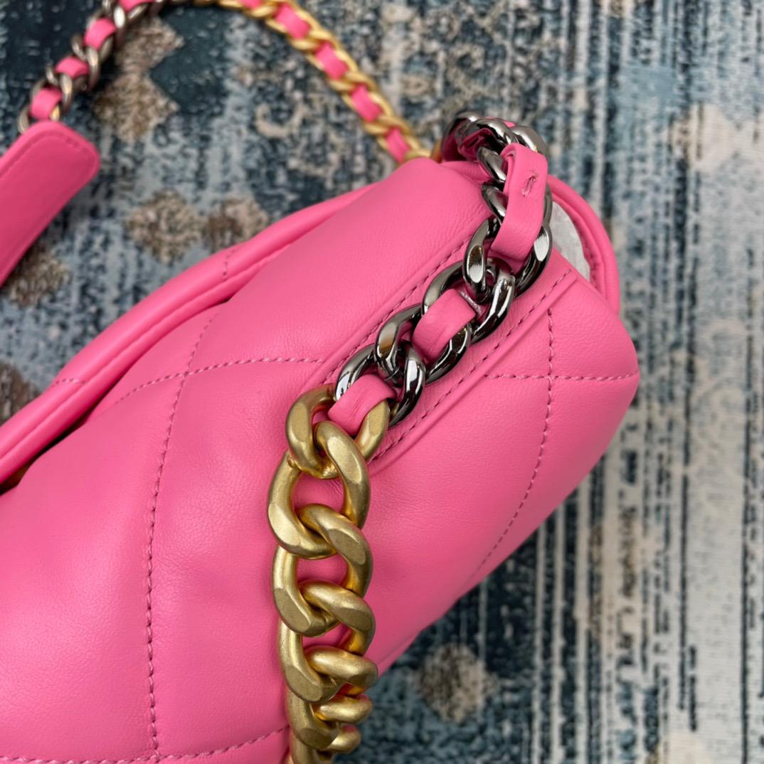 Ch**el 19 Handbag 26cm Pink For Women AS1160
