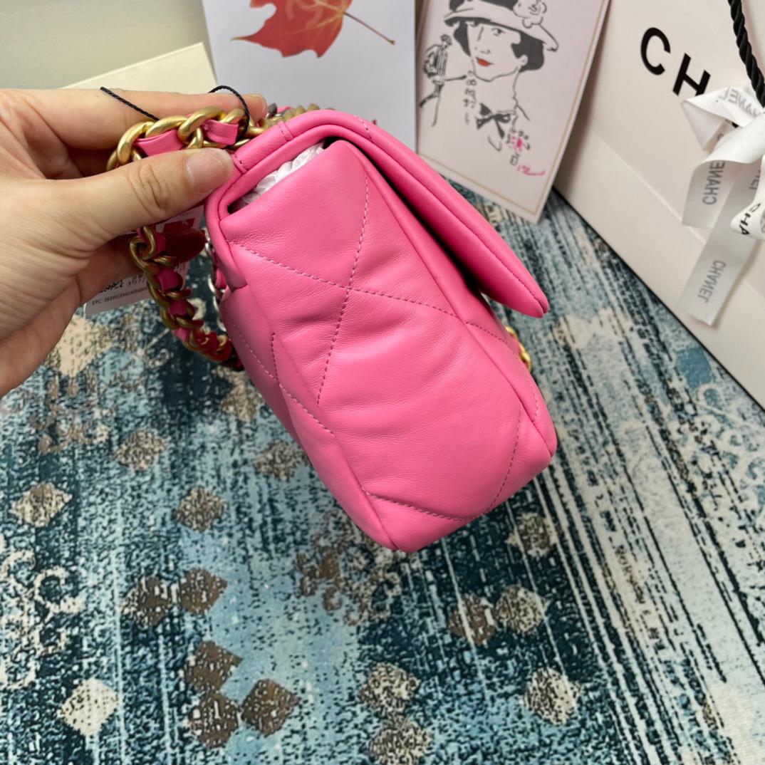 Ch**el 19 Handbag 26cm Pink For Women AS1160