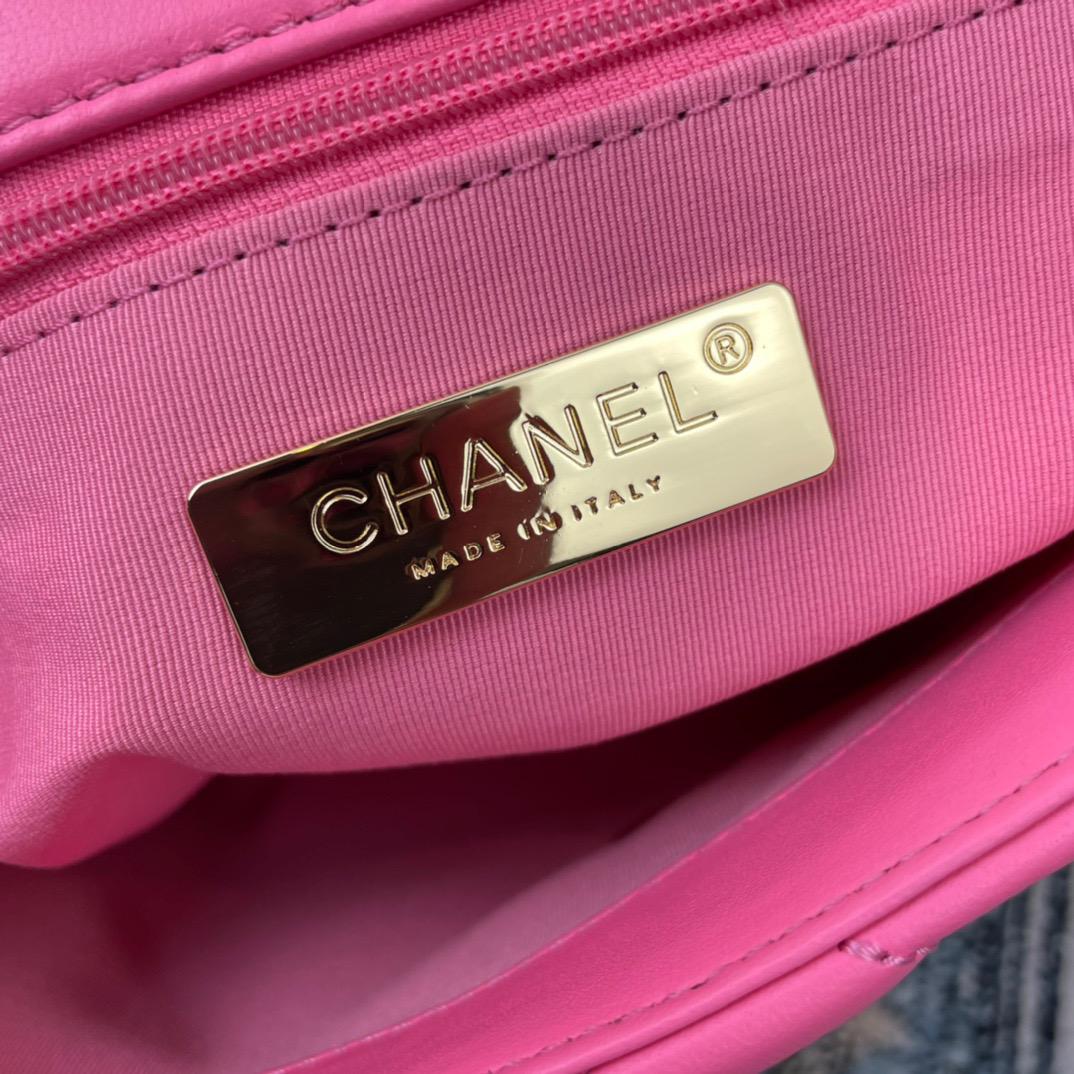 Ch**el 19 Handbag 26cm Pink For Women AS1160