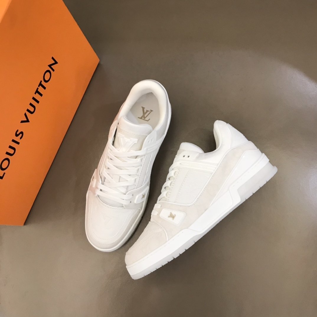 L0vis Vvtt0n Trainer Sneaker Monogram Patent Canvas White Virgil Abloh For Men LV 1A9G53
