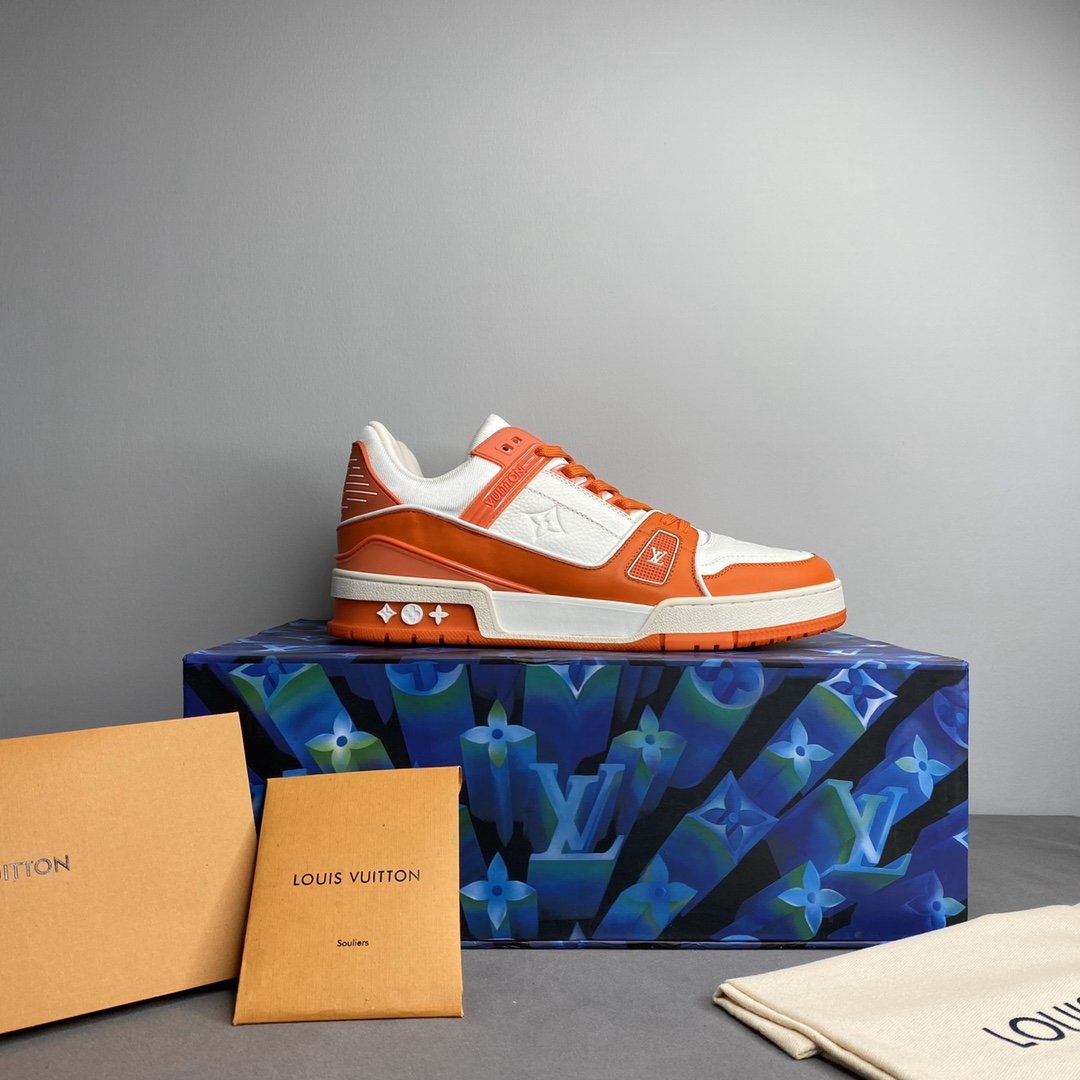 L0vis Vvtt0n Trainer Sneaker Mix Of Materials White/Orange Virgil Abloh For Men LV 1A9VN0