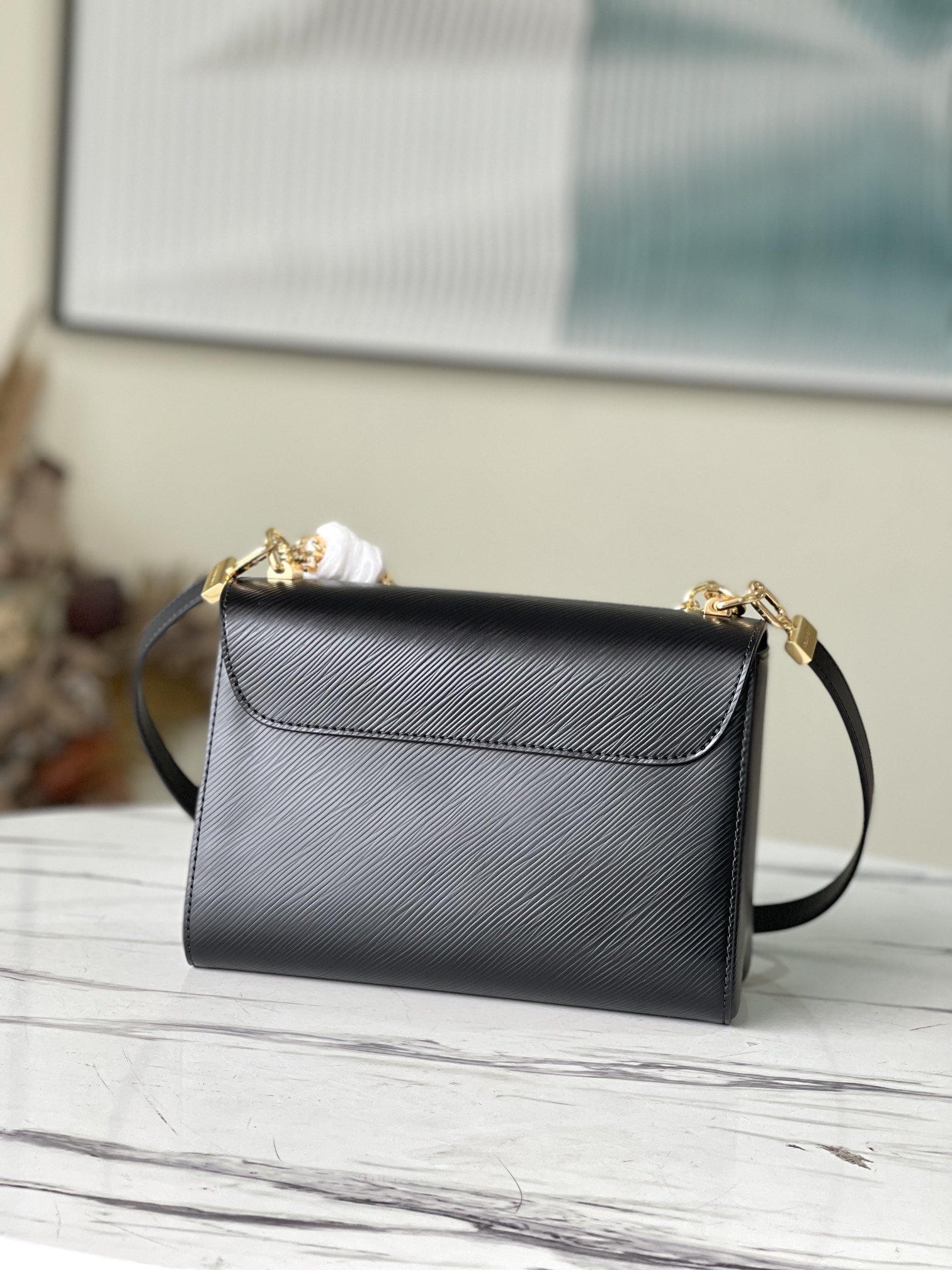 L0vis Vvtt0n Twist MM Monogram Flower Black For Women, Women’s Handbags, Shoulder And Crossbody Bags 9.1in/23cm LV M59402
