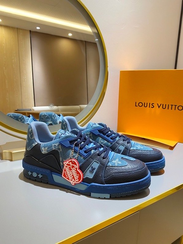L0vis Vvtt0n Trainer Sneaker Monogram Denim Blue Nigo/Virgil Abloh For Men LV 1A9IQ9