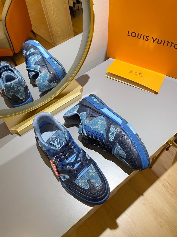 L0vis Vvtt0n Trainer Sneaker Monogram Denim Blue Nigo/Virgil Abloh For Men LV 1A9IQ9