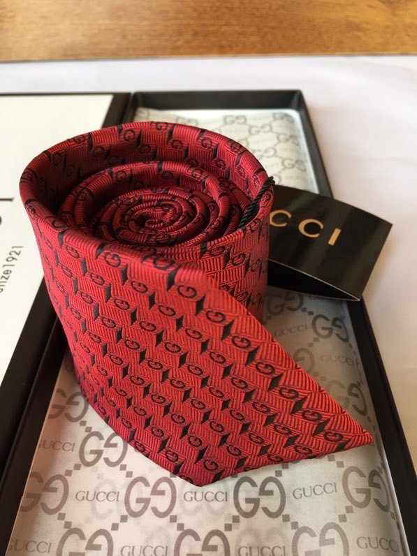Gvc*1 G Silk Jacquard Tie Red GG Men Tie