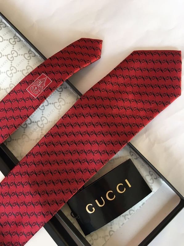 Gvc*1 G Silk Jacquard Tie Red GG Men Tie