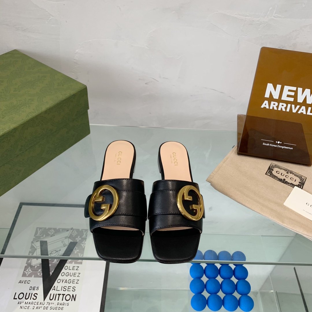 Gvc*1 Blondie Slide Sandal Black For Women GG