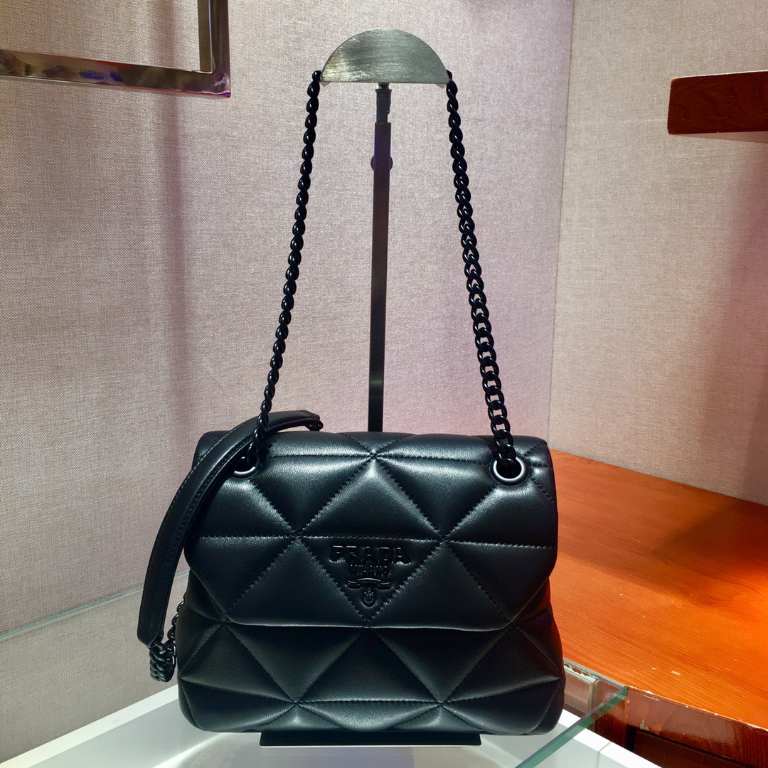Pra*a Small Nappa Spectrum Bag Black For Women, Women’s Bags 8.6in/22cm 1BD233_WDF0_F0ES9_V_OOO