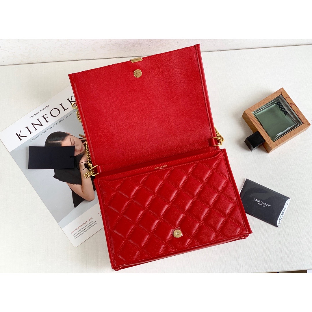 Sa1nt Lau*nt Becky Small Shoulder Bag Red For Women 10.5in/27cm Y51